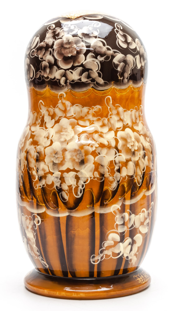 260 mm Moscow Saint Basil Cathedral hand painted burnt Matryoshka Doll 10 pcs inside (by Valery Studio)
