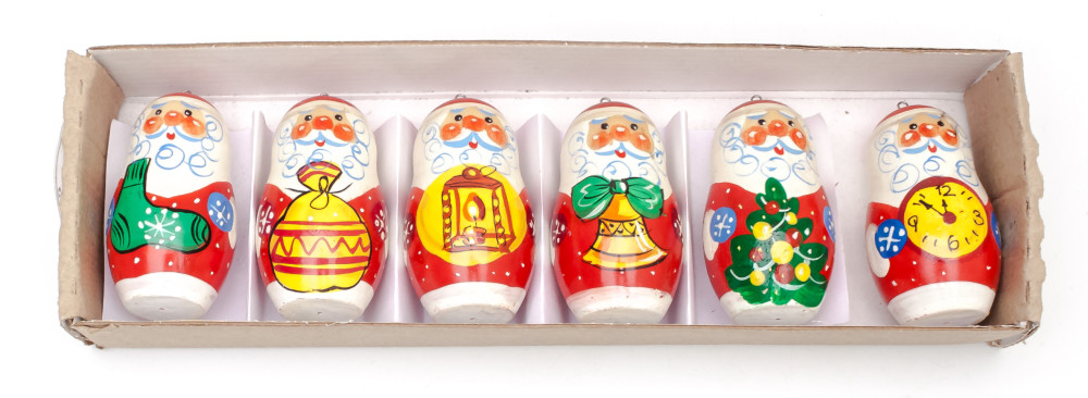 Santa Claus hand painted wooden Christmas Tree Ornaments