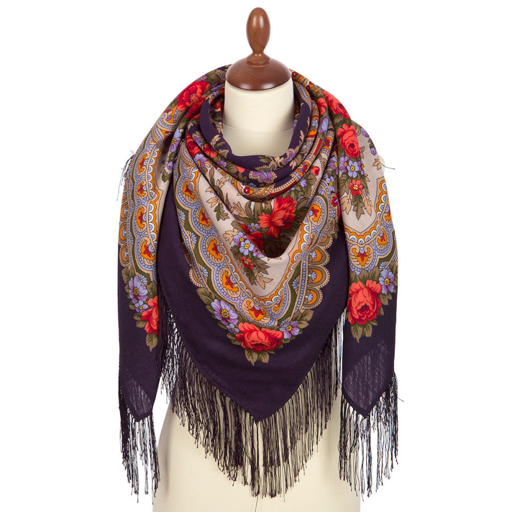 Shop Woolen Scarves with Silk Fringe 125x125 cm Платок «Серенада» online at Skazka.site | Eligible for fast shipping and free returns. Платок «Серенада»