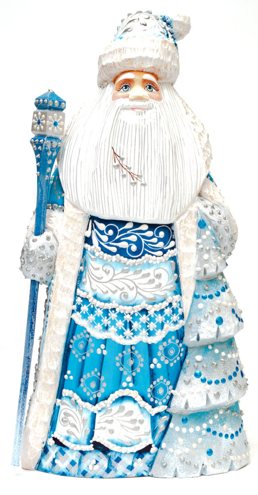 220 mm Santa Claus hand carved and painted wooden statue (by Natalia Workshop)