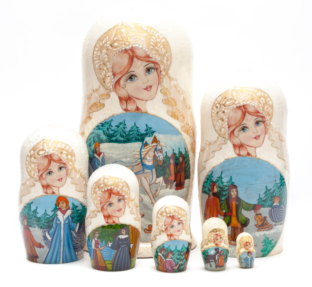 Shop Exclusive Nesting Dolls 220 mm The Snow Queen handpainted Wooden Matryoshka Doll 7 pcs (by Sheherazade) online at Skazka.site | Eligible for fast shipping and free returns. 220 mm The Snow Queen handpainted Wooden Matryoshka Doll 7 pcs (by Sheherazade)
