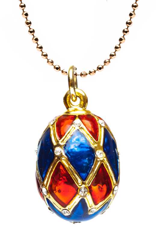 Arlecchino Red and Blue Egg Pendant