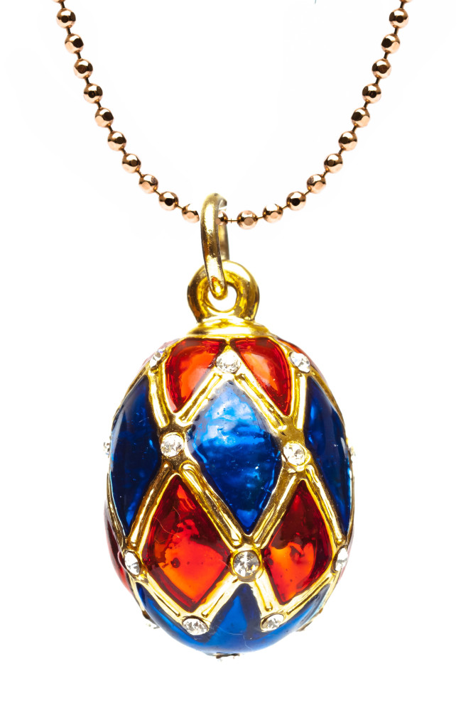 Arlecchino Red and Blue Egg Pendant