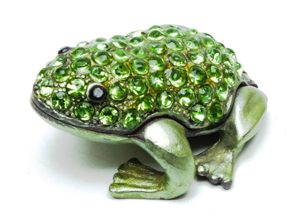 20 mm Frog with the Rhinestones Green Jewellery Box