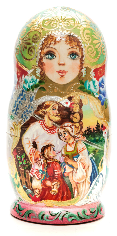 Shop Exclusive Nesting Dolls 160 mm The Magic Swan-Geese hand painted on Wooden Matryoshka doll 5 pcs (by Valeria Crafts) online at Skazka.site | Eligible for fast shipping and free returns. 160 mm The Magic Swan-Geese hand painted on Wooden Matryoshka doll 5 pcs (by Valeria Crafts)