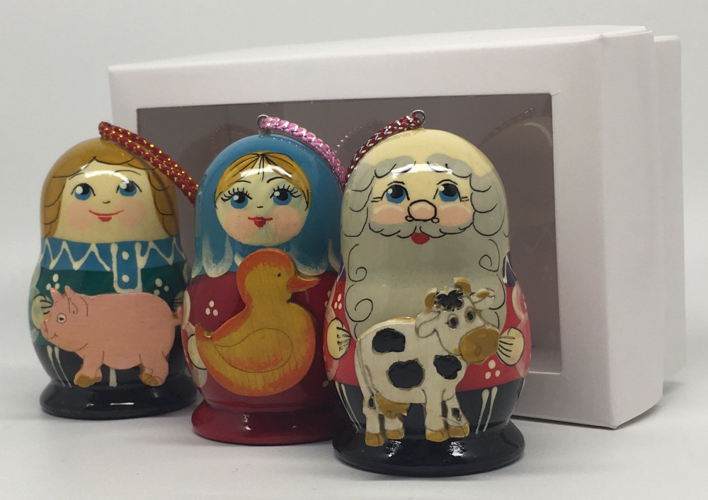 Matryoshka with Russian Traditions Christmas Ornaments