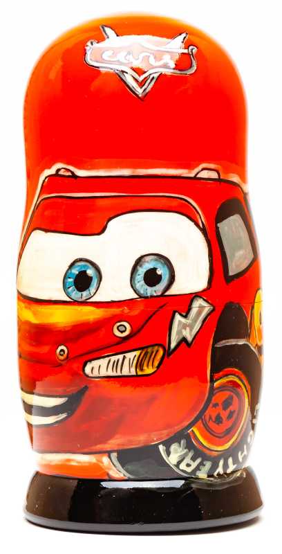 180mm Cars Hand Painted Matryoshka Doll 5 pcs (by Konstantin Studio)
