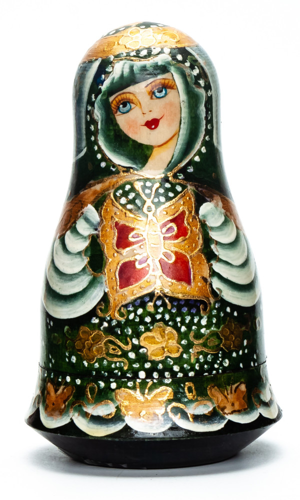 110mm Russian Doll Karmen with handpainted ornaments Roly-poly Toy