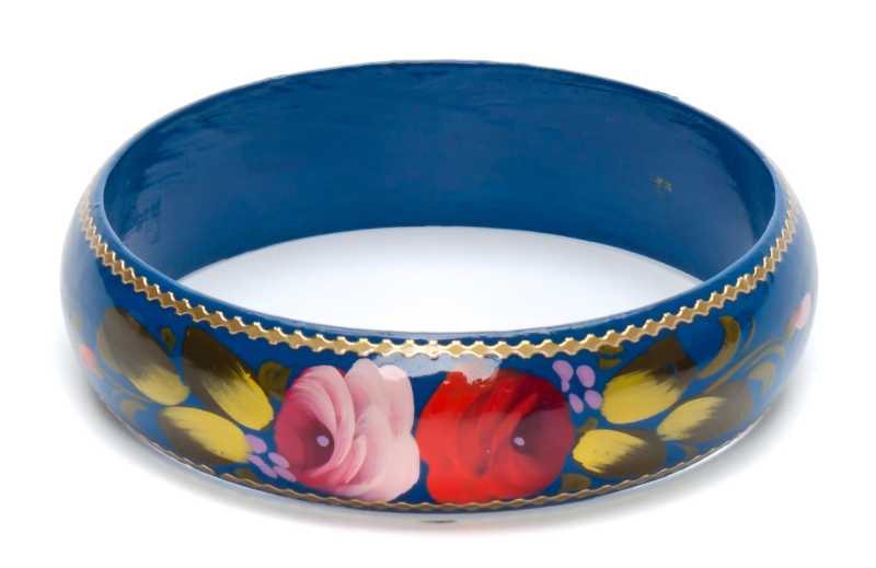 80x20 mm Zhostovo Hand Painted Bracelet (by Lada Workshop)