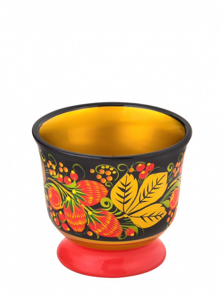 80x90 mm Khokhloma hand painted wooden Cup (by Golden Khokhloma)
