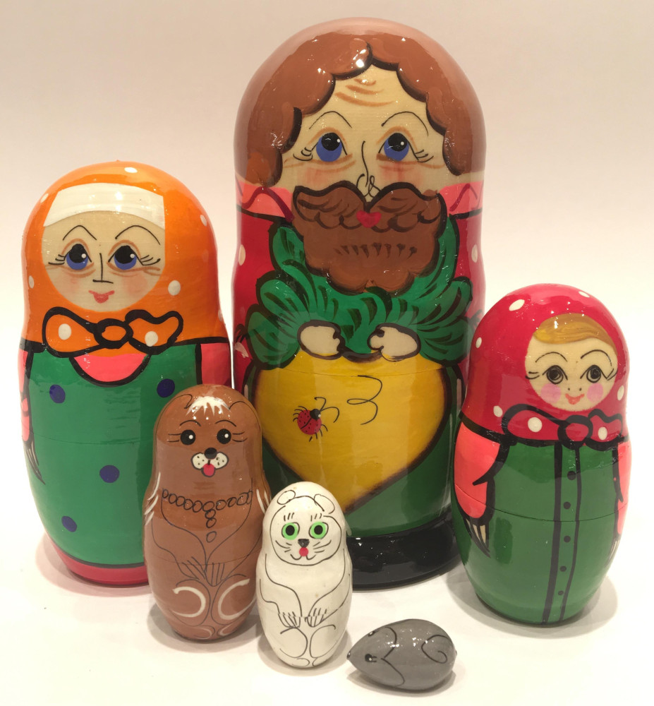 The Turnip Tale Hand Painted Matryoshka Doll 5 pcs