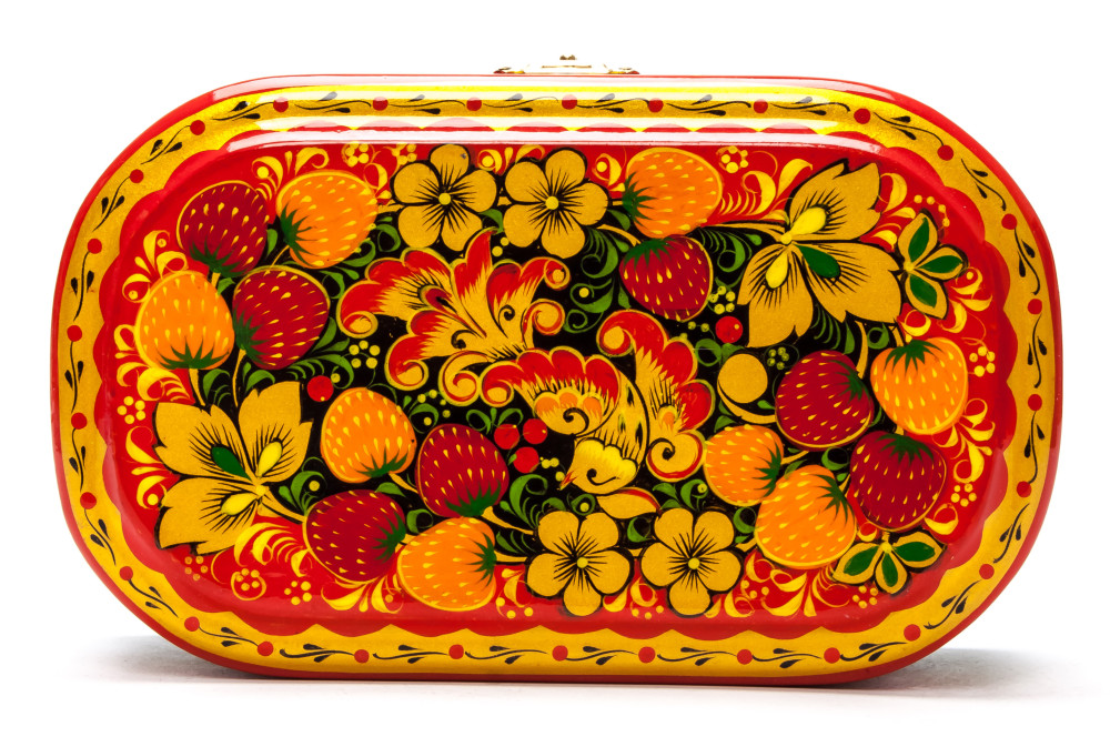 Khokhloma Painting Jewellery Wooden Box 170x100 mm