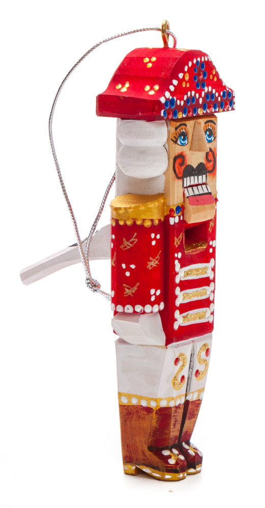 120 mm The Nutcracker hand carved and painted wooden Christmas Tree Ornament (by Nikitina Crafts)