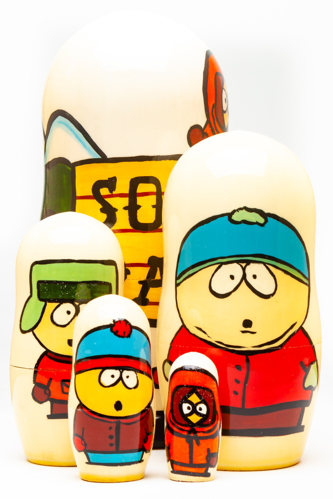 180mm South Park Hand Painted Matryoshka Doll 5 pcs (by Konstantin Studio)