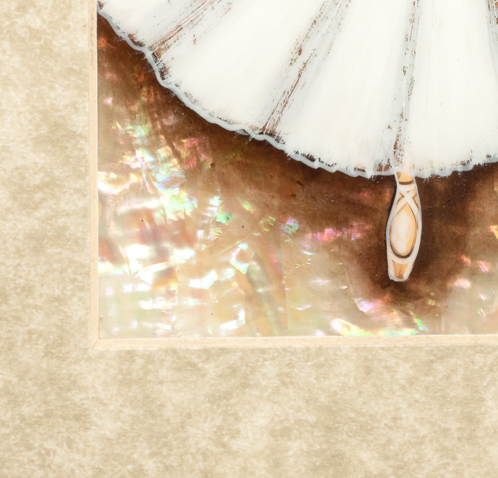 185x255 mm Ballerina hand painted on Nacre Fedoscino painting (by Tatiana Fedoscino Arts)