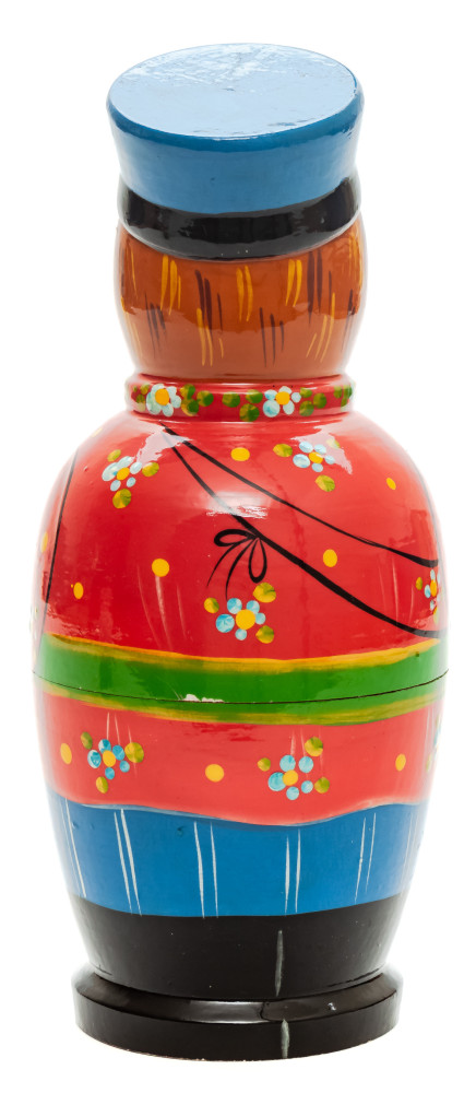 180 mm Man with Bagels hand painted on Wooden Matryoshka doll 5 pcs (by Skazka)