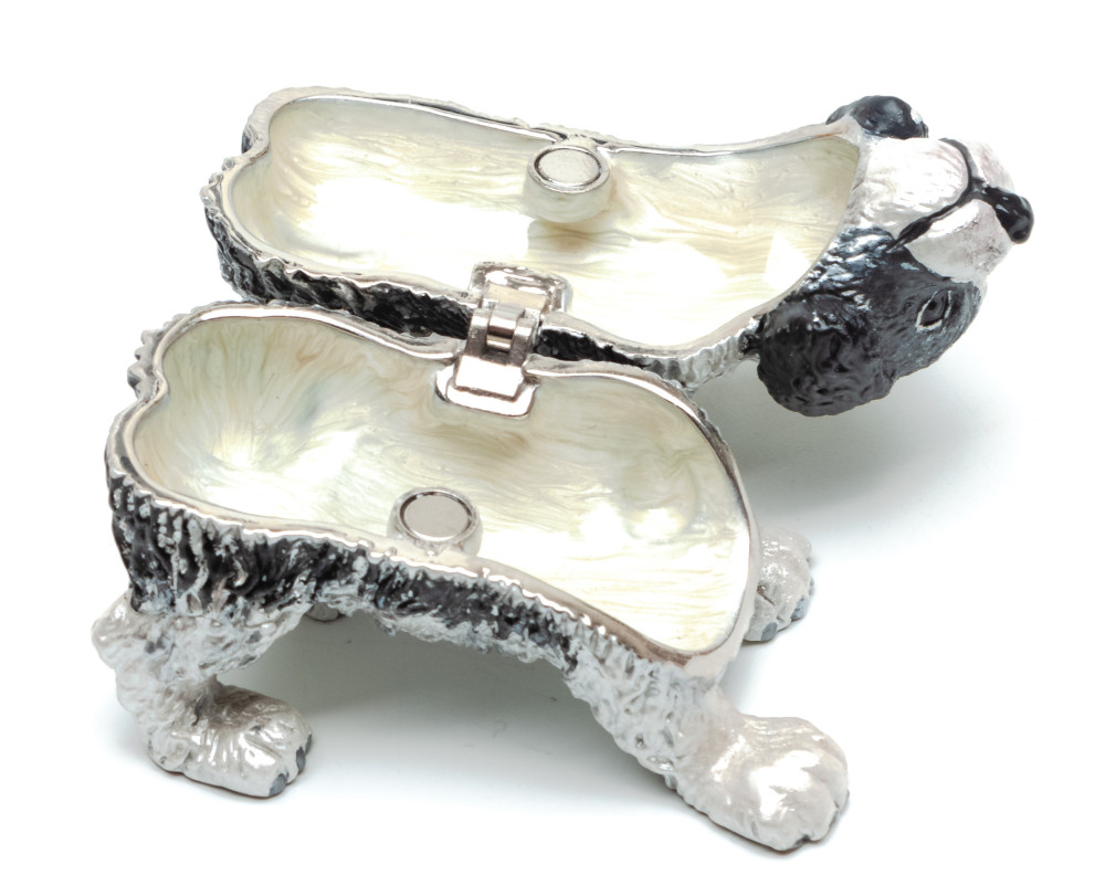 40 mm Black Puppy Jewellery Box