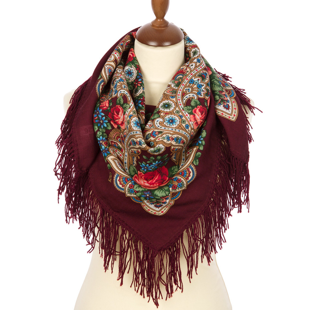 Shop Woolen Scarves with Woolen Fringe 89x89 cm 89x89 cm On the Wings of the Wind Woolen Shawl with Woolen Fringe Pavlovo Posad Manufactory online at Skazka.site | Eligible for fast shipping and free returns. 89x89 cm On the Wings of the Wind Woolen Shawl with Woolen Fringe Pavlovo Posad Manufactory