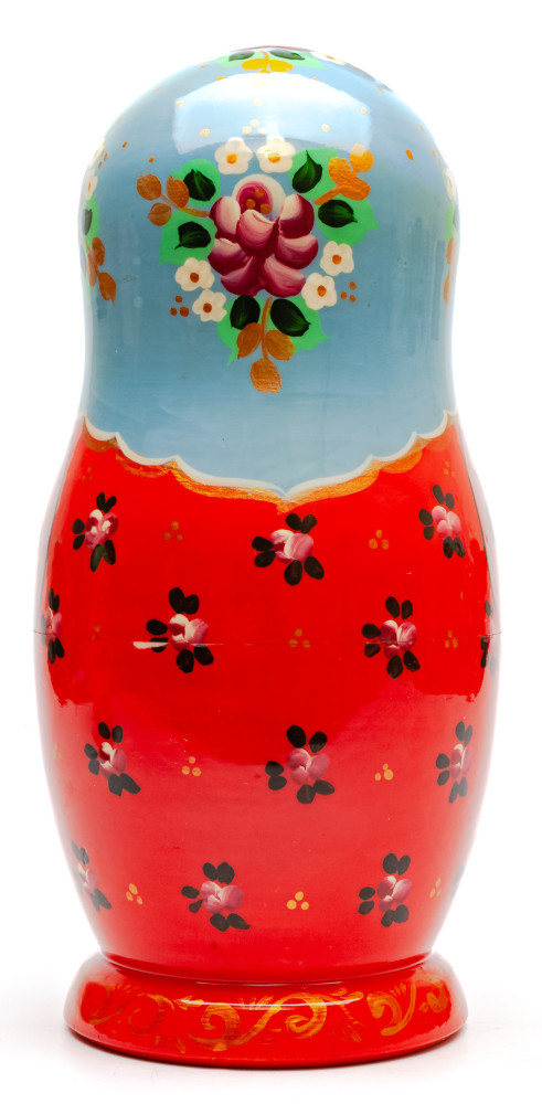 250 mm Mama with the Black Cockerel hand painted Wooden Matryoshka doll 7 pcs (by Golden Cockerel Studio)