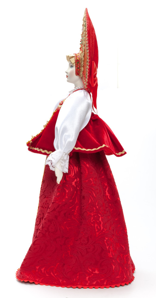 The Princess in a Red Dress hand-sewn Porcelain Doll - 21 Inches