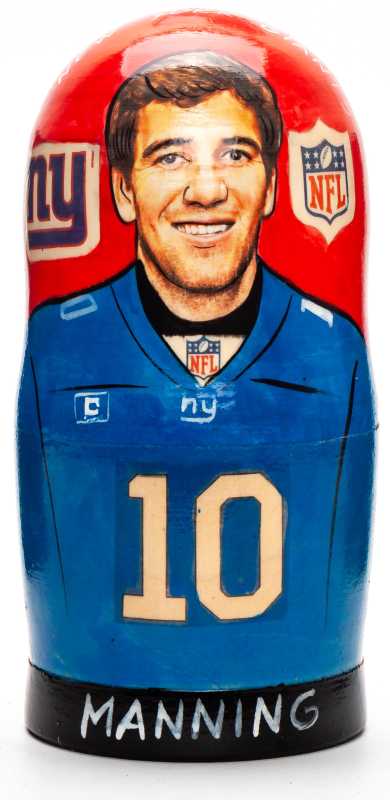 100mm Manning from Denver Broncos Hand Painted Matryoshka Doll 5 pcs (by Konstantin Studio)