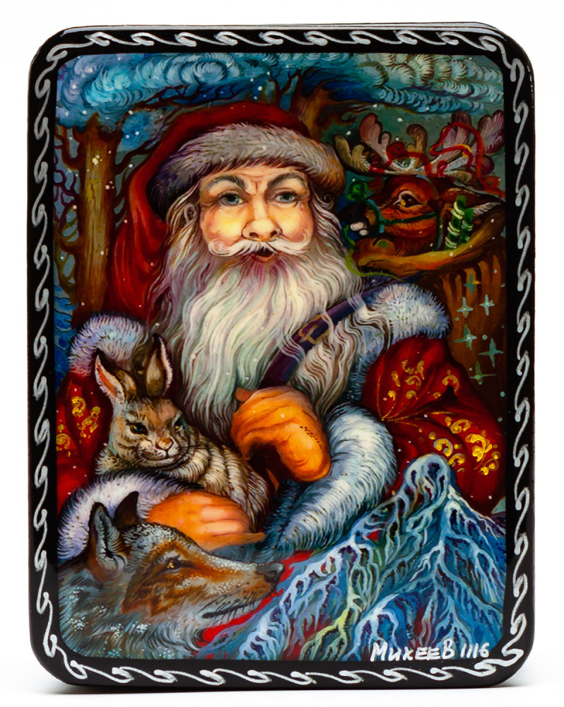 80x110mm Santa Claus Hand Painted Jewellery Box