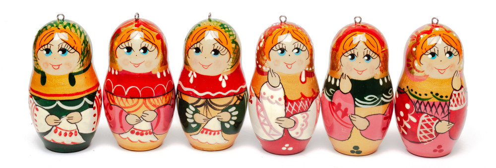 Russian Kokoshnik Dolls Christmas Ornaments