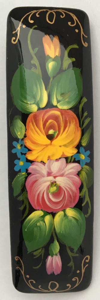 Lada Hair Clip Hand Painted Zhostovo Art