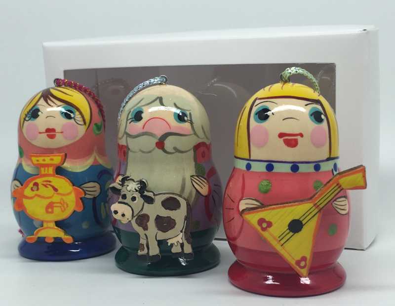 Matryoshka with Russian Traditions Christmas Ornaments