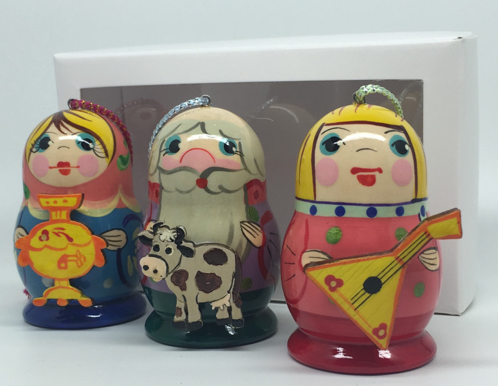 Matryoshka with Russian Traditions Christmas Ornaments