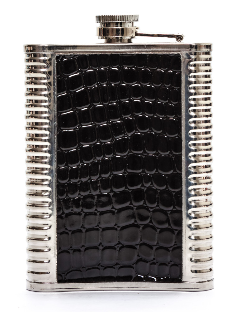 9 oz Russia Coat of Arms Leather Coated Metal Flask