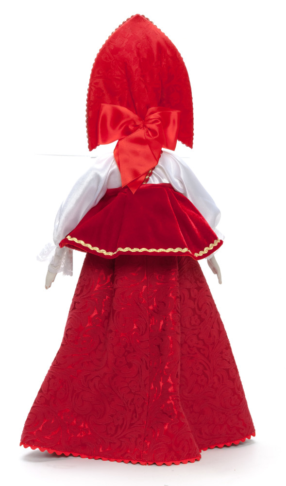 The Princess in a Red Dress hand-sewn Porcelain Doll - 21 Inches