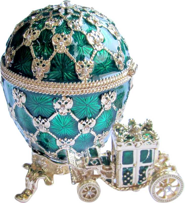 Яйцо пасхальное "С каретой" среднее, цвет зелёный