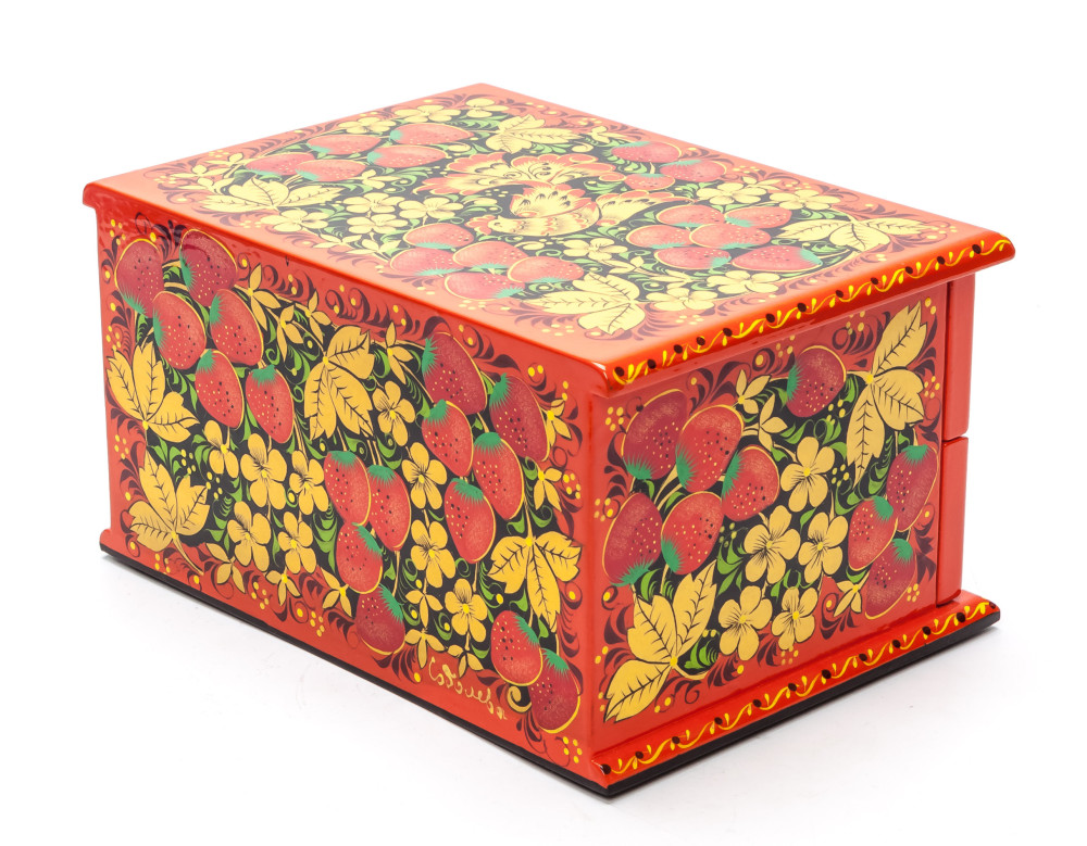 170x130 mm Khokhloma Painting Jewellery Wooden Box