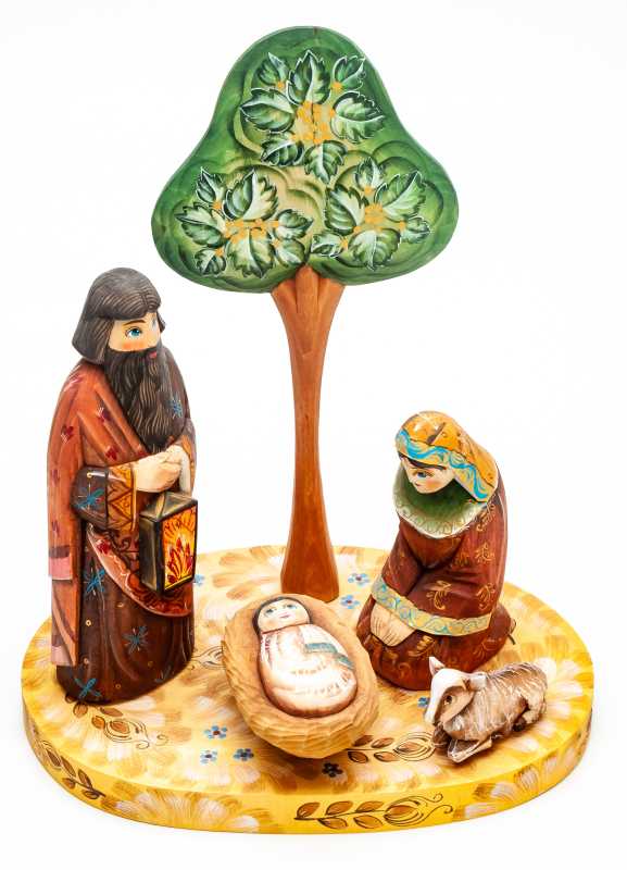 Nativity Set of 5 handpainted Carving Wooden Figures