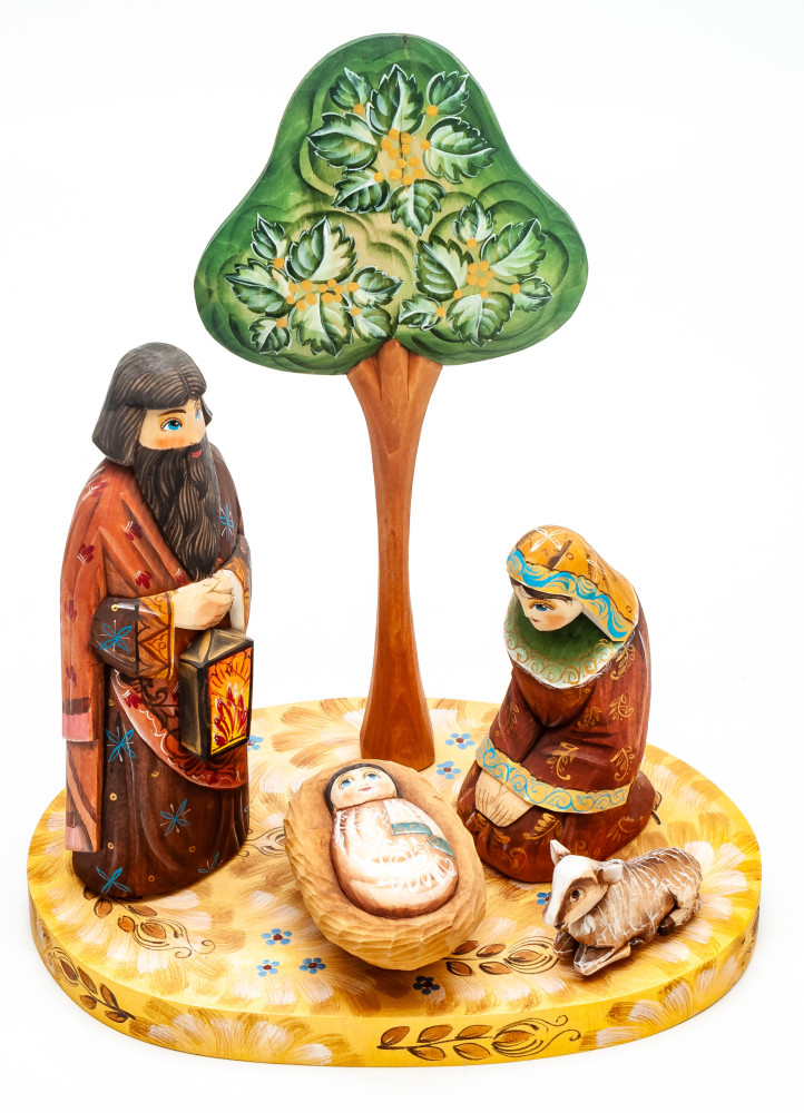 Nativity Set of 5 handpainted Carving Wooden Figures