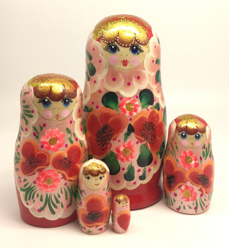 120 mm Maidan Art Hand Painted Matryoshka Doll 5 pcs (by Oleg Crafts)
