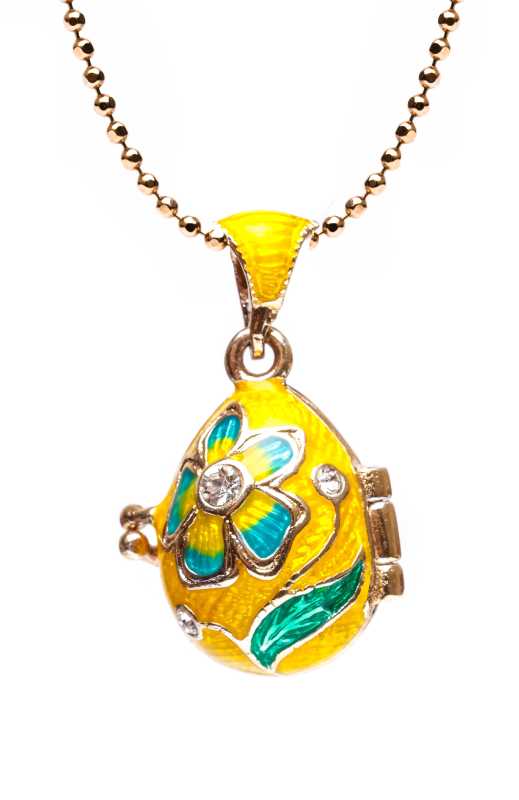 Chrysanthemum Opening Yellow Egg Pendant