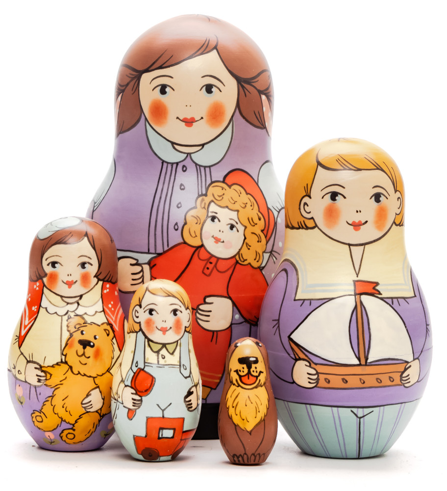Shop Exclusive Nesting Dolls 125 mm Mistress with Doll hand painted Traditional Russian Wooden Matryoshka doll 5 pcs (by Igor Malyutin) online at Skazka.site | Eligible for fast shipping and free returns. 125 mm Mistress with Doll hand painted Traditional Russian Wooden Matryoshka doll 5 pcs (by Igor Malyutin)