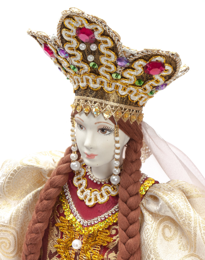The Princess in a Gold Dress hand-sewn Porcelain Doll - 21 Inches