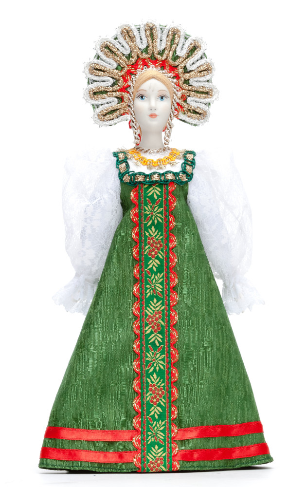 270 mm Russian Girl Doll in a Traditional Dress Porcelain Statue (by Le Russe)