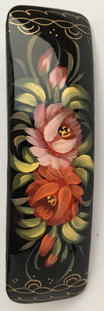 Lada Hair Clip Hand Painted Zhostovo Art