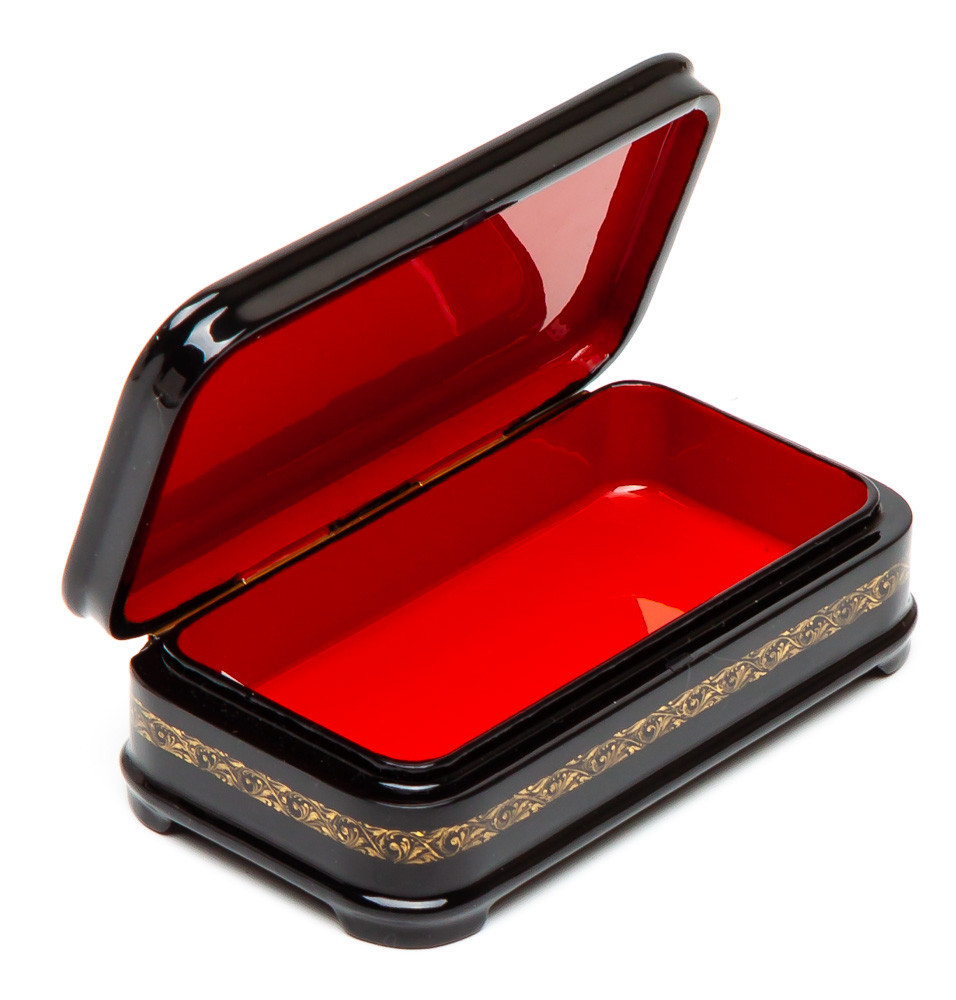 110x60mm Troika  hand painted lacquered box from Palekh (by Pavel Studio)