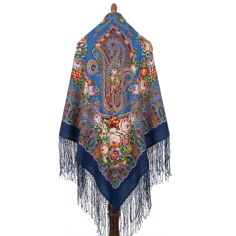 Shop Thick Woolen Fabric Shawls with Silk Fringe 148x148 cm Шаль «Сад дивных снов» online at Skazka.site | Eligible for fast shipping and free returns. Шаль «Сад дивных снов»