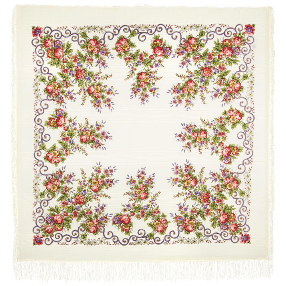 Shop Woolen Scarves with Warp and Silk Fringe 146x146 cm Платок «Утреннее сияние» online at Skazka.site | Eligible for fast shipping and free returns. Платок «Утреннее сияние»