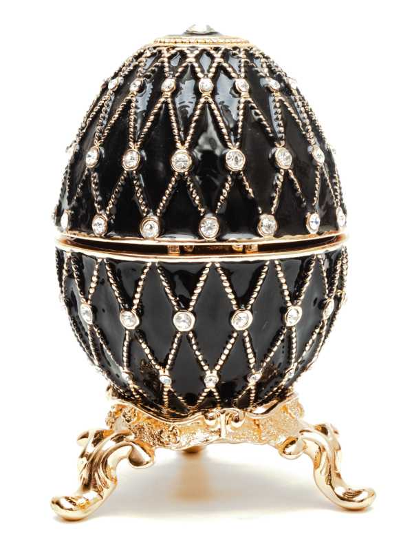 70 mm Black with the Clock and Rhinestones Easter Egg