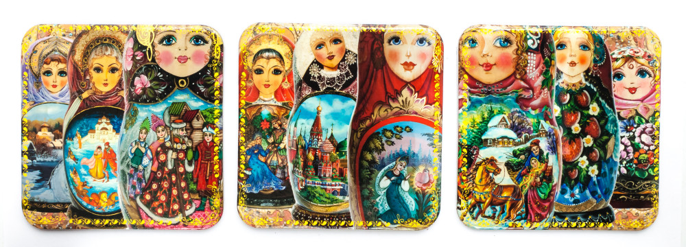 Coasters with Nesting Dolls