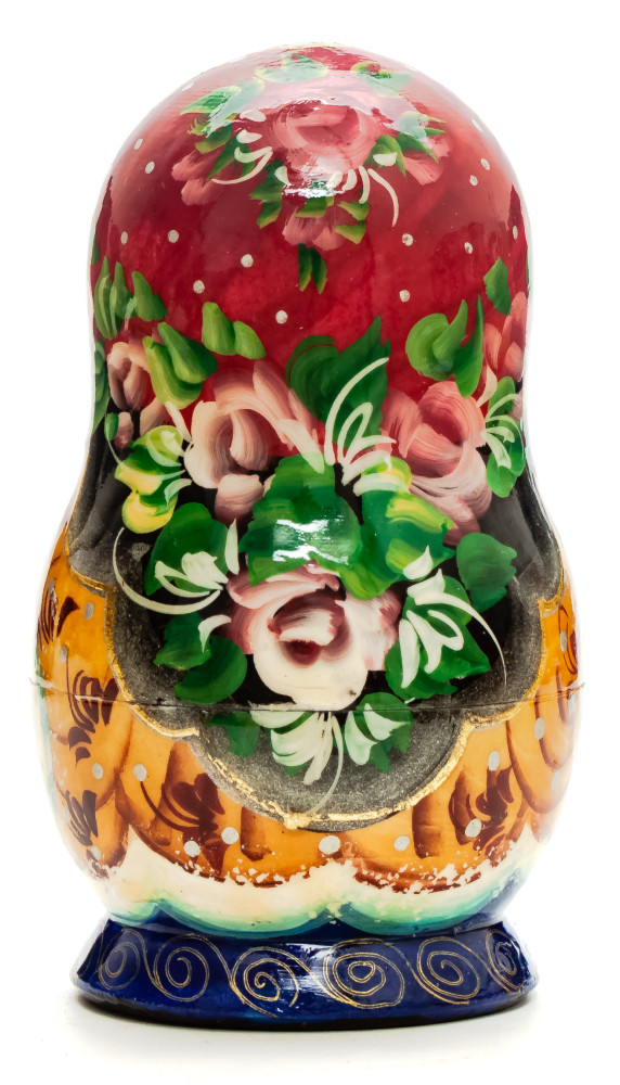 110mm Russian Troika hand painted Matryoshka doll 5pcs