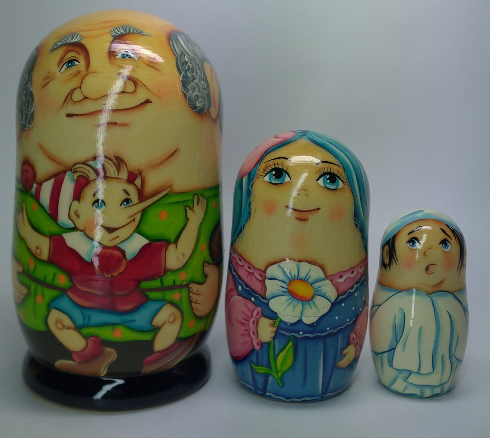 Shop Exclusive Nesting Dolls 120mm The Buratino hand painted Matryoshka 3pcs (by Gift Shop) online at Skazka.site | Eligible for fast shipping and free returns. 120mm The Buratino hand painted Matryoshka 3pcs (by Gift Shop)