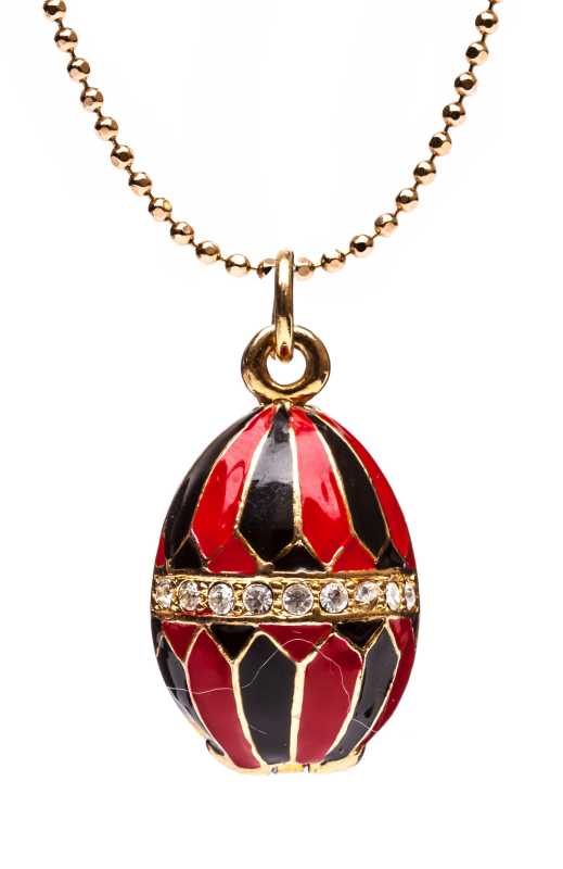 Big Shell Black and Red Egg Pendant